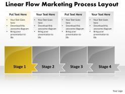 Business powerpoint templates linear flow marketing process layout sales ppt slides 4 stages