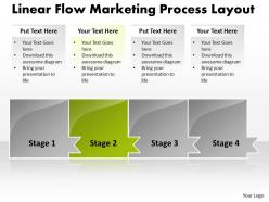 Business powerpoint templates linear flow marketing process layout sales ppt slides 4 stages