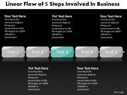 Business powerpoint templates linear flow of 5 steps involved sales ppt slides