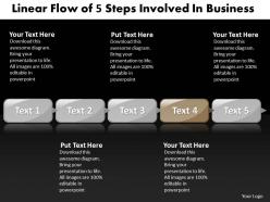 Business powerpoint templates linear flow of 5 steps involved sales ppt slides