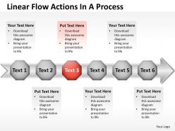 Business powerpoint templates linear flow ppt actions process sales slides
