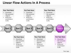 Business powerpoint templates linear flow ppt actions process sales slides