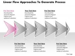 Business powerpoint templates linear flow ppt approaches to generate process sales slides