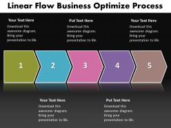 Business powerpoint templates linear flow ppt optimize process sales slides