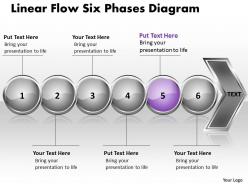 Business powerpoint templates linear flow six phases diagram free sales ppt slides 6 stages