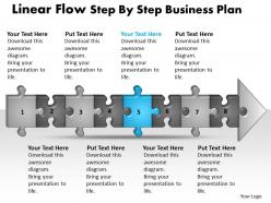 Business powerpoint templates linear flow step by plan sales ppt slides