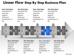 Business powerpoint templates linear flow step by plan sales ppt slides