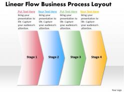 Business powerpoint templates linear flow theme process layout sales ppt slides 4 stages
