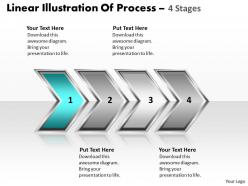 Business powerpoint templates linear illustration of process using 4 stages sales ppt slides