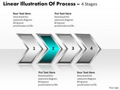 Business powerpoint templates linear illustration of process using 4 stages sales ppt slides