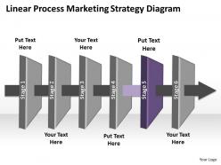 Business powerpoint templates linear process marketing startegy diagram sales ppt slides
