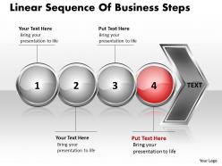 Business powerpoint templates linear sequence of steps sales ppt slides 4 stages