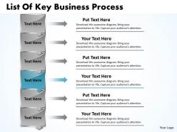 Business powerpoint templates list of key processes sales ppt slides 6 stages