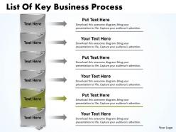 Business powerpoint templates list of key processes sales ppt slides 6 stages