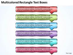 Business powerpoint templates multicolored rectangle text boxes sales ppt slides 6 stages