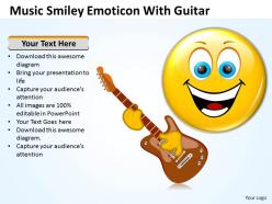 Business powerpoint templates music smiley emoticon with guitar sales ppt slides
