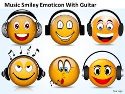 Business powerpoint templates music smiley emoticon with guitar sales ppt slides