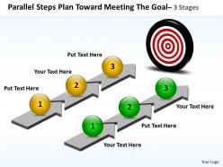 Business PowerPoint Templates parallel steps plan toward meeting the goal Sales PPT Slides