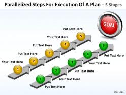 Business powerpoint templates parallelized steps for execution of plan sales ppt slides