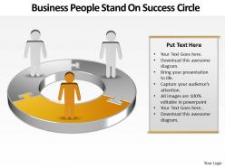 Business powerpoint templates people stand on success circle sales ppt slides