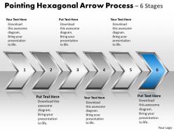 Business powerpoint templates pointing hexagonal arrow process 6 stages sales ppt slides