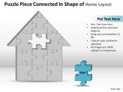 Business powerpoint templates problem solving puzzle piece connected shape of home layout sales ppt slides
