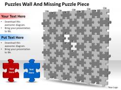 Business powerpoint templates puzzles wall and missing piece sales ppt slides