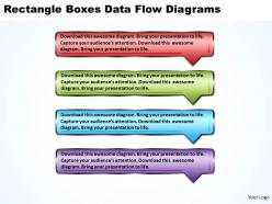 Business powerpoint templates rectangle boxes data flow diagrams sales ppt slides 4 stages