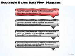 Business powerpoint templates rectangle boxes data flow diagrams sales ppt slides 4 stages