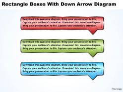 Business powerpoint templates rectangle boxes with down arrow diagram sales ppt slides 3 stages