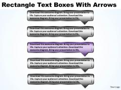 Business powerpoint templates rectangle text boxes with 3d arrows sales ppt slides 5 stages