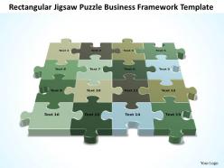 Business powerpoint templates rectangular jigsaw strategy puzzle framework sales ppt slides