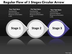 Business powerpoint templates regular flow of 3 stage circular arrow sales ppt slides