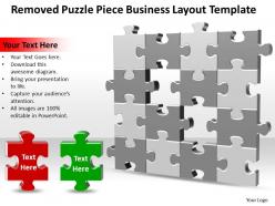 Business powerpoint templates removed puzzle piece layout sales ppt slides