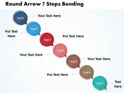 Business powerpoint templates round arrow 7 steps bending sales ppt slides
