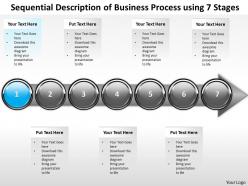 Business powerpoint templates sequential description of process using 7 stages sales ppt slides