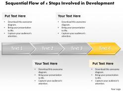 Business powerpoint templates sequential flow of 4 steps involved development sales ppt slides