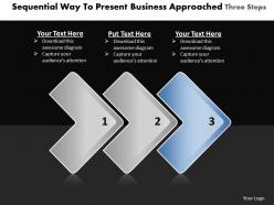 Business powerpoint templates sequential way to present approaches three steps sales ppt slides