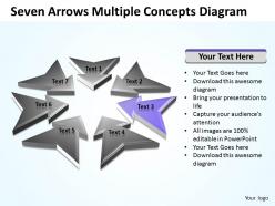 Business powerpoint templates seven arrows multilple concepts diagram sales ppt slides 7 stages