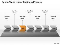 Business powerpoint templates seven steps linear process sales ppt slides
