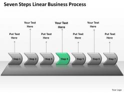 Business powerpoint templates seven steps linear process sales ppt slides