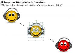 Business powerpoint templates singing smiley emoticon with mike sales ppt slides