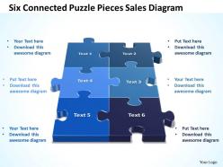 Business powerpoint templates six connected puzzle pieces sales diagram ppt slides