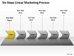 Business powerpoint templates six create macro linear marketing process sales ppt slides
