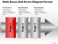 Business powerpoint templates static boxes and arrow diagram free format sales ppt slides