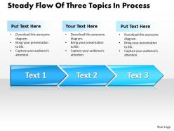 Business powerpoint templates steady flow of three topics process sales ppt slides