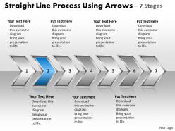 Business powerpoint templates straight line process using arrows 7 stages sales ppt slides