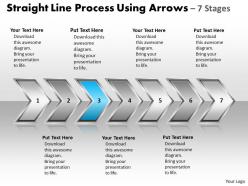 Business powerpoint templates straight line process using arrows 7 stages sales ppt slides