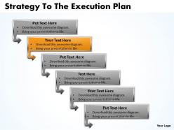 Business powerpoint templates strategy to the execution plan sales ppt slides 6 stages