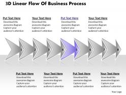 Business powerpoint templates the 3d linear flow of process sales ppt slides